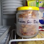 bacon frozen in jar