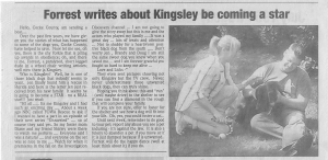 Kingsley's newpaper clipping