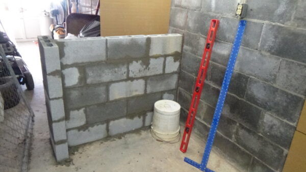 Interior block wall begun